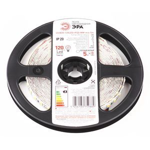 Лента светодиодная LS2835 -120LED-IP20-WW 9.6Вт 12В 3000К 840Лм IP20 120 диодов/метр ЭРА теплый белый