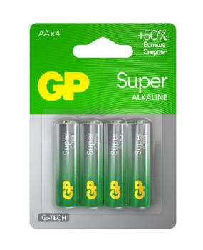 Батарейка алкалиновая GP Super Alkaline 15А LR6 АA 1.5В 15AA21-2CRSBC4 (4891199226274)